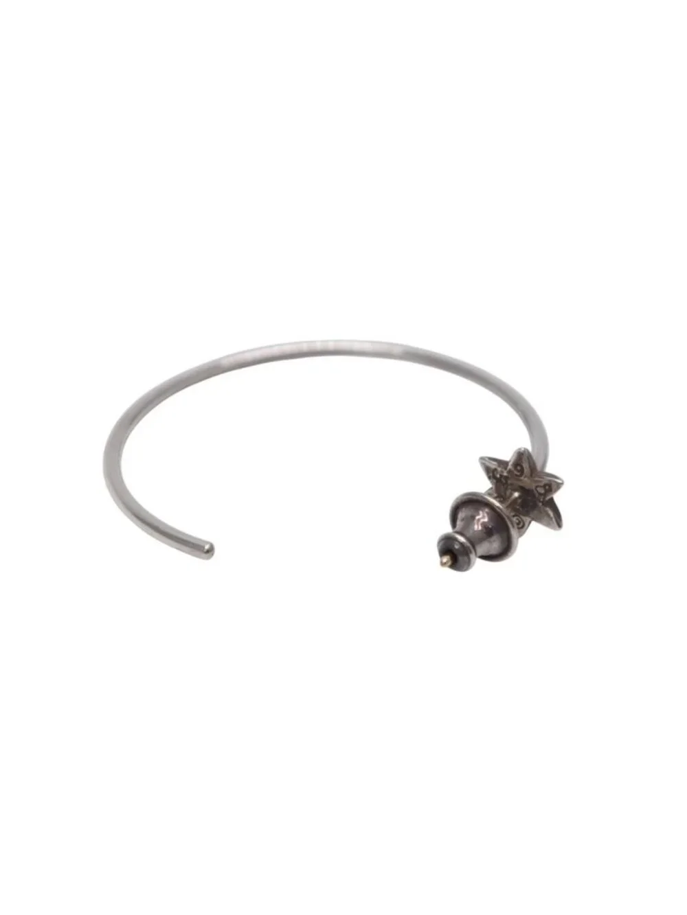 Chrome Hearts Hoop Cut Star Single Earrings 925 Sterling Silver